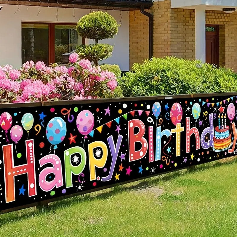 Happy Birthday Banner 200x40cm für deine Party, NEU
