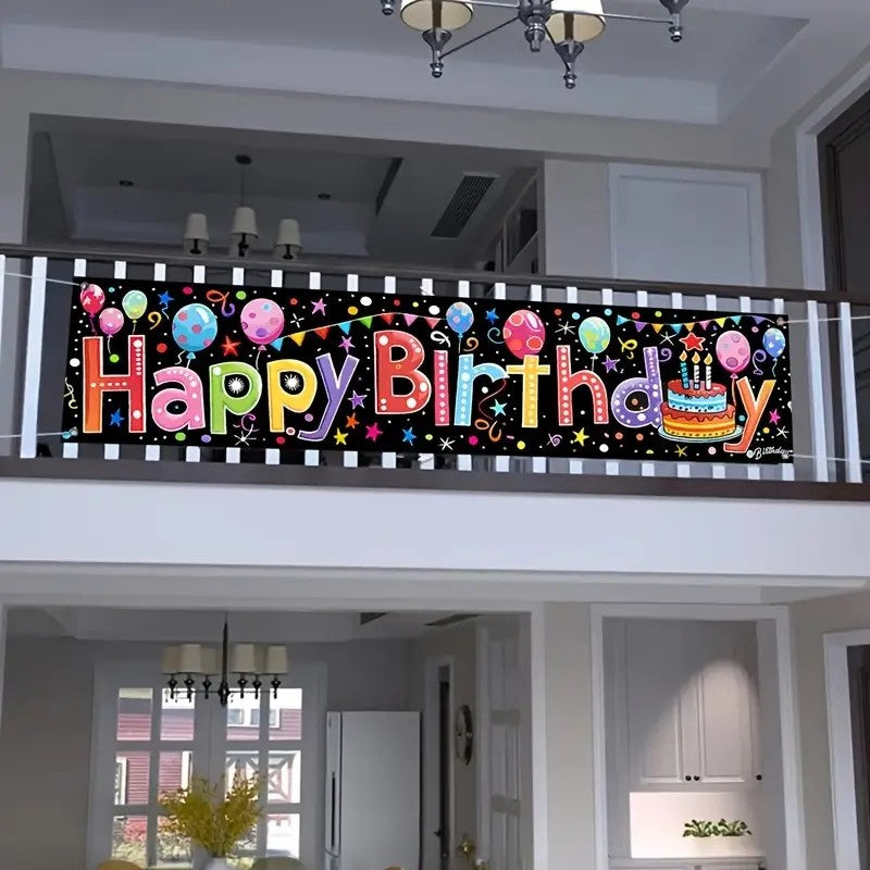 Happy Birthday Banner 200x40cm für deine Party, NEU