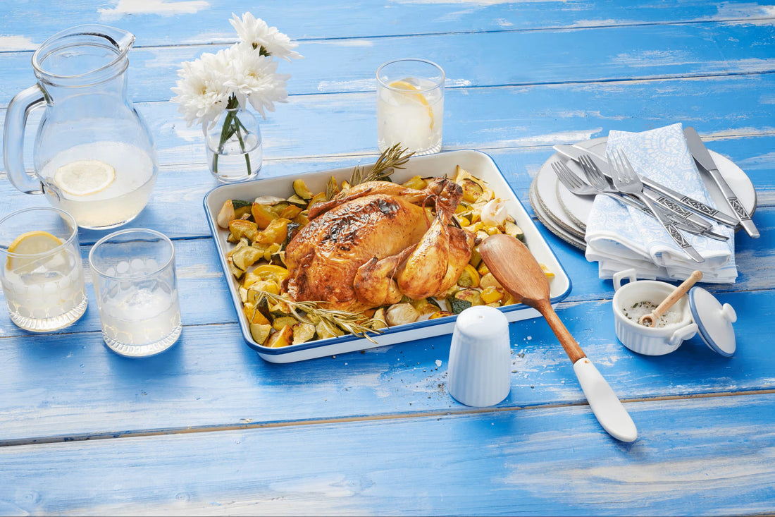 Zitronenhähnchen mit Sommergemüse