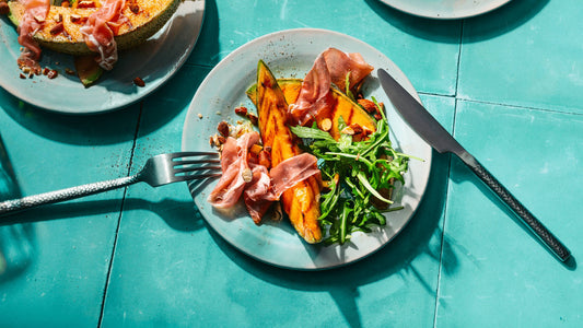 Gegrillte Melone mit Schinken