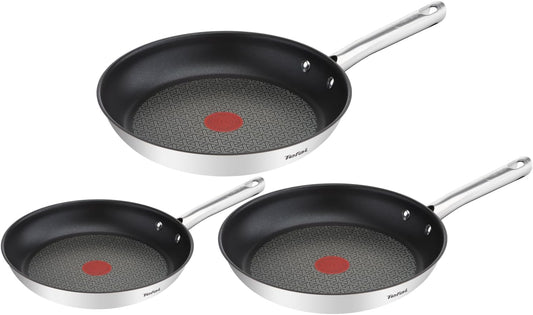 Tefal Duetto 3-teiliges Pfannenset 20,24 und 28 cm, Bratpfannen mit Thermo-Signal